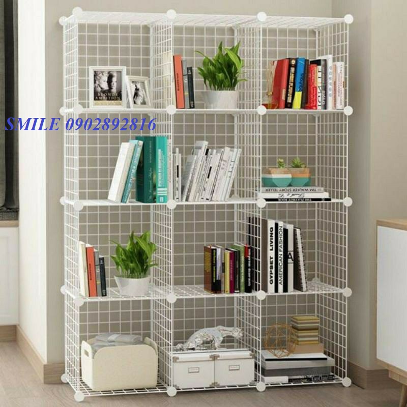 TỦ LƯỚI LẮP GHÉP ĐA NĂNG 6Ô CAO CẤP TRƯNG BÀY, ĐỂ SÁCH , ĐỰNG ĐỒ,DECOR