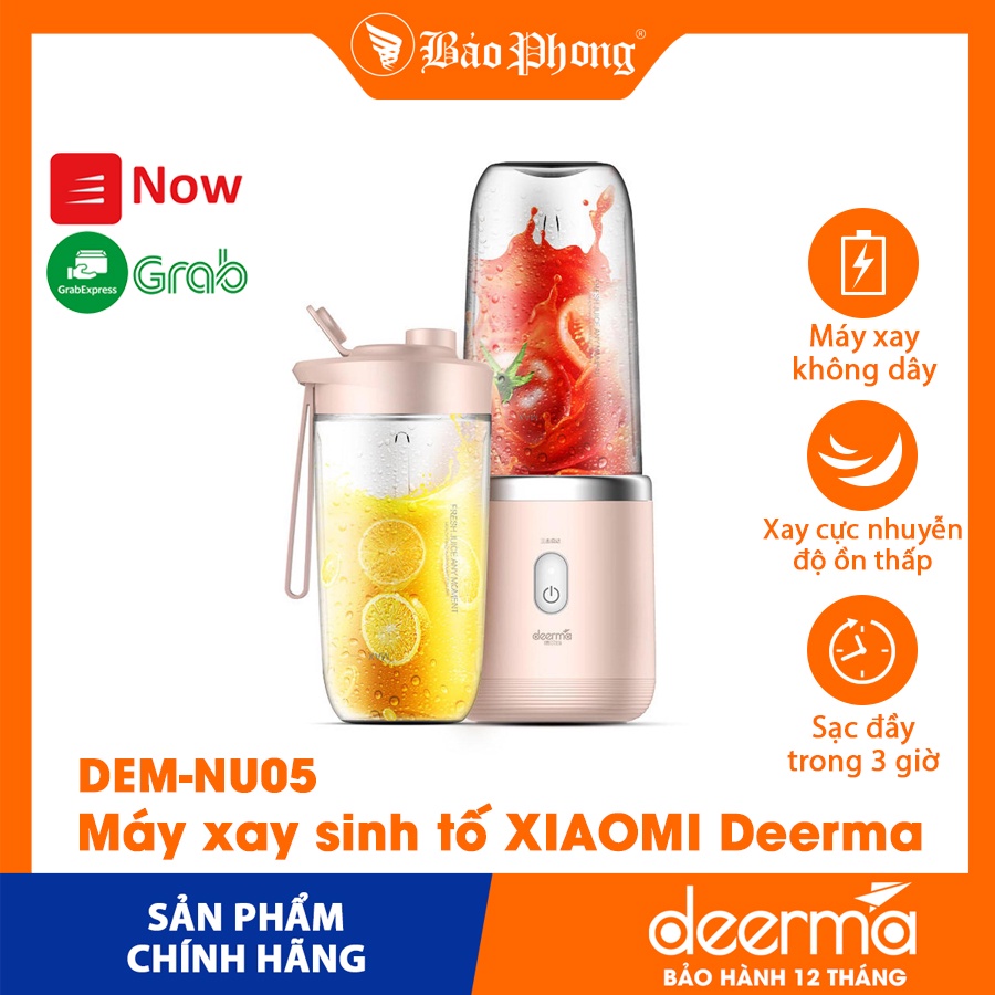 Máy xay sinh tố hoa quả XIAOMI Deerma DNU05 400ml cho nhà bếp du lịch mini nhỏ gọn tỏi ớt thông minh giá rẻ chính hãng