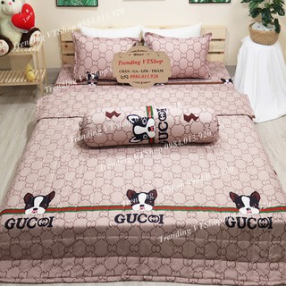 Bộ ga gối 3 món chó G Poly Cotton siêu chất, siêu bền đẹp