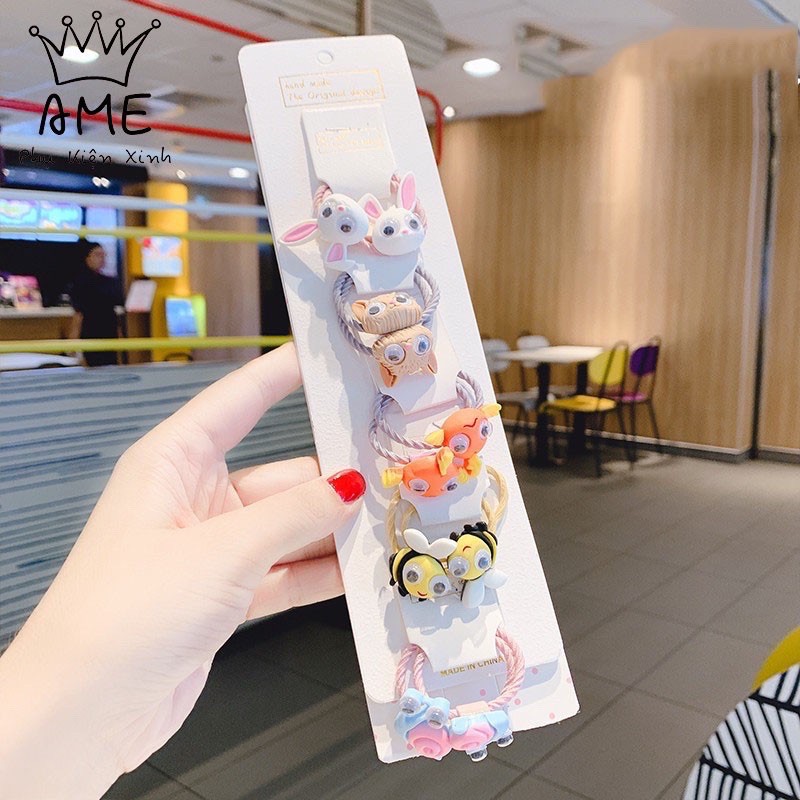 Set 10 chun buộc tóc cho bé , dây buộc tóc đáng yêu , thời trang Hàn Quốc