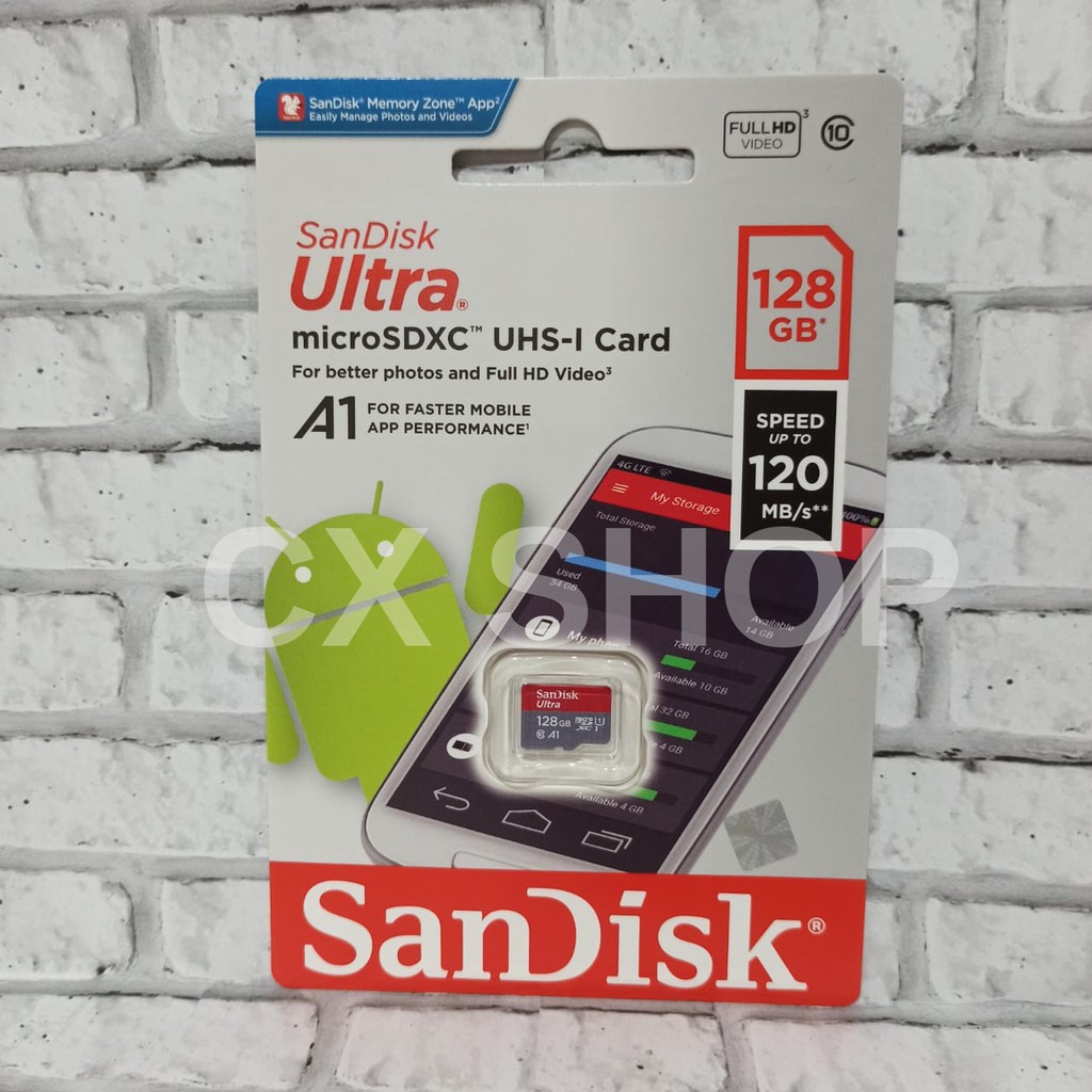 Micro Sd Sandisk Ultra Microsd 128gb A1 120mb / S Microsdxc Uhs-I