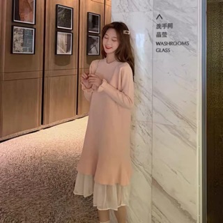 Đầm len đuôi cá phối voan