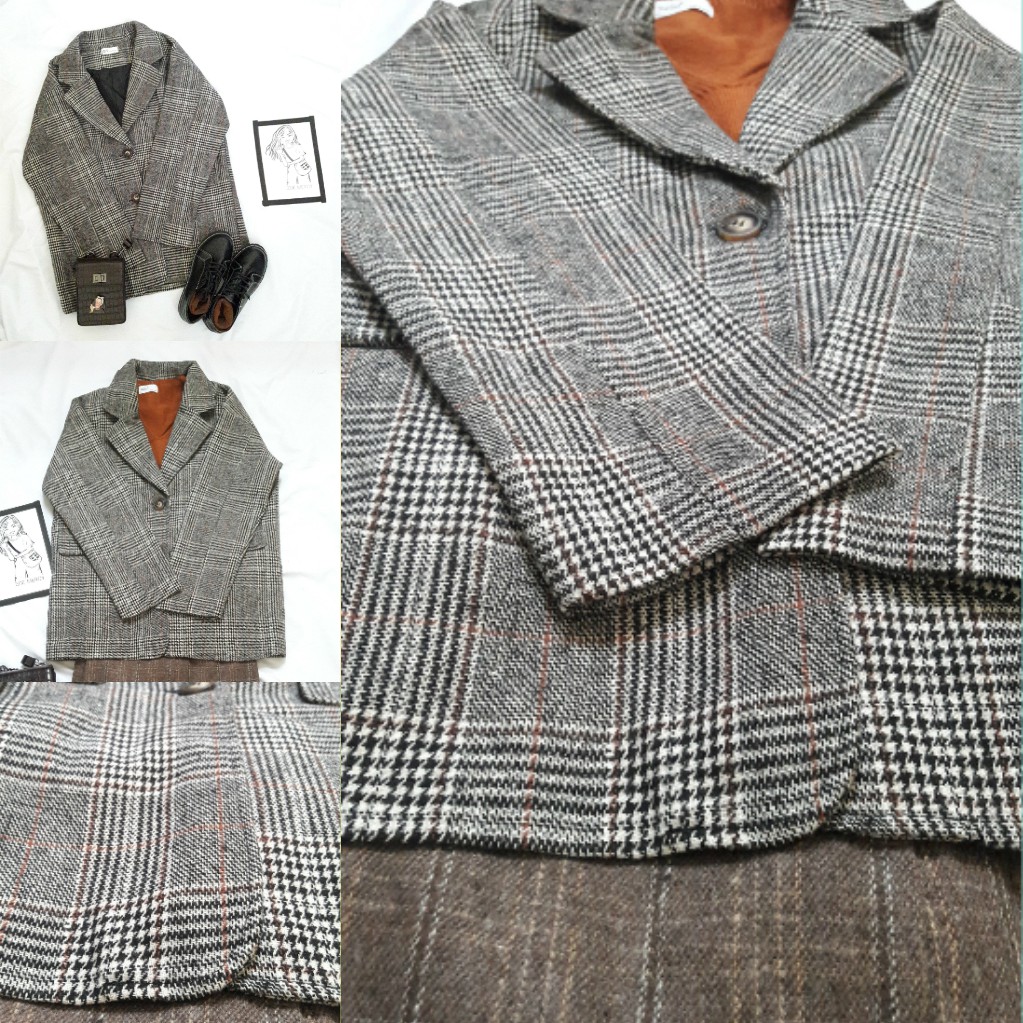 [SẴN]-Áo blazer dạ kẻ caro (C02)