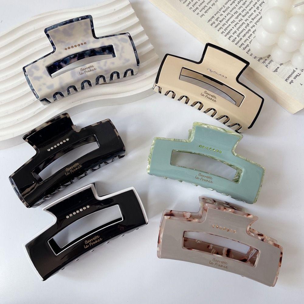 Kẹp Tóc Hình Chữ Nhật In Chữ WMES15H Phong Cách Pháp Ngọt Ngào Đơn Giản Cho Nữ