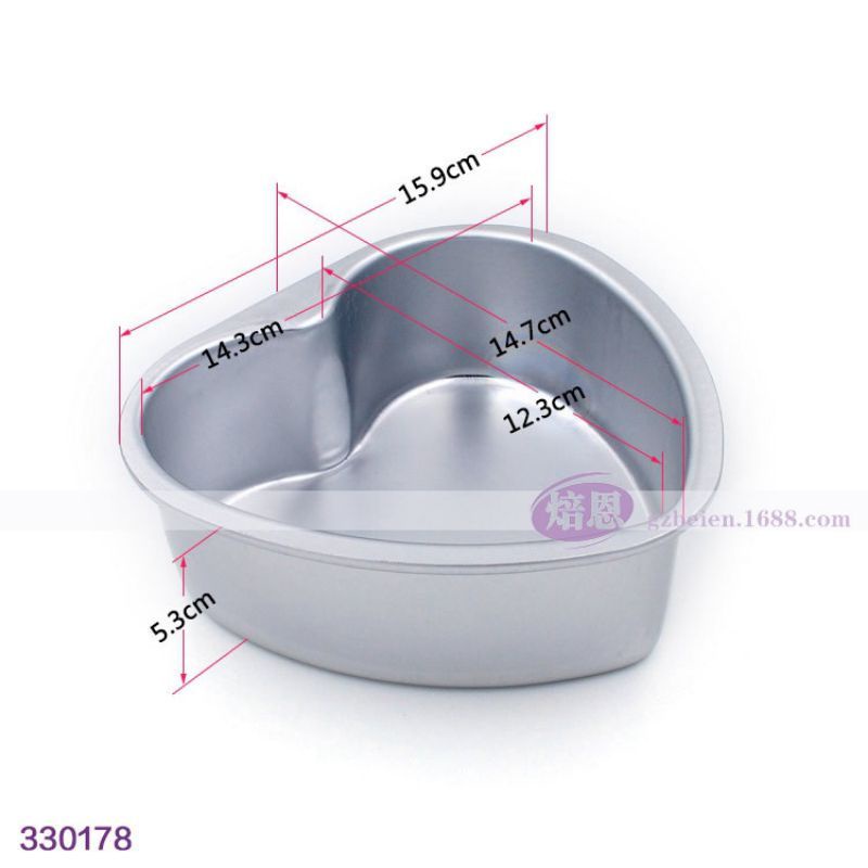 Khuôn Nhôm Hình trái Tim nhập khẩu đay' liền, rời Có 4 Size 16cm/18cm/20cm/24cm