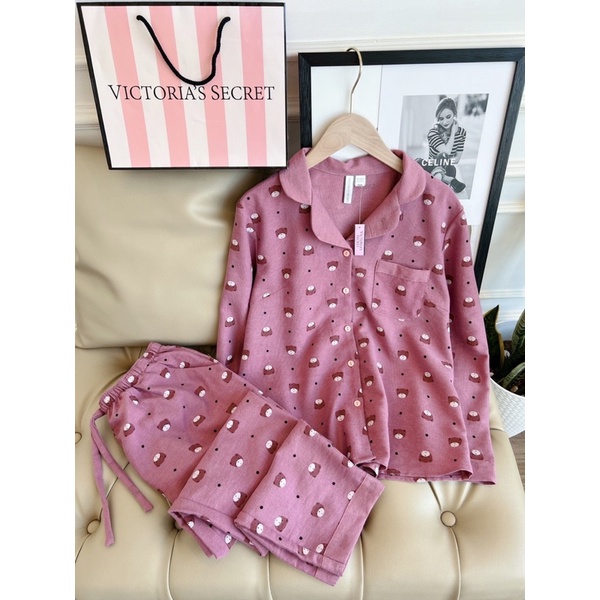 Bộ pijama nhung tăm in hoạ tiết | BigBuy360 - bigbuy360.vn