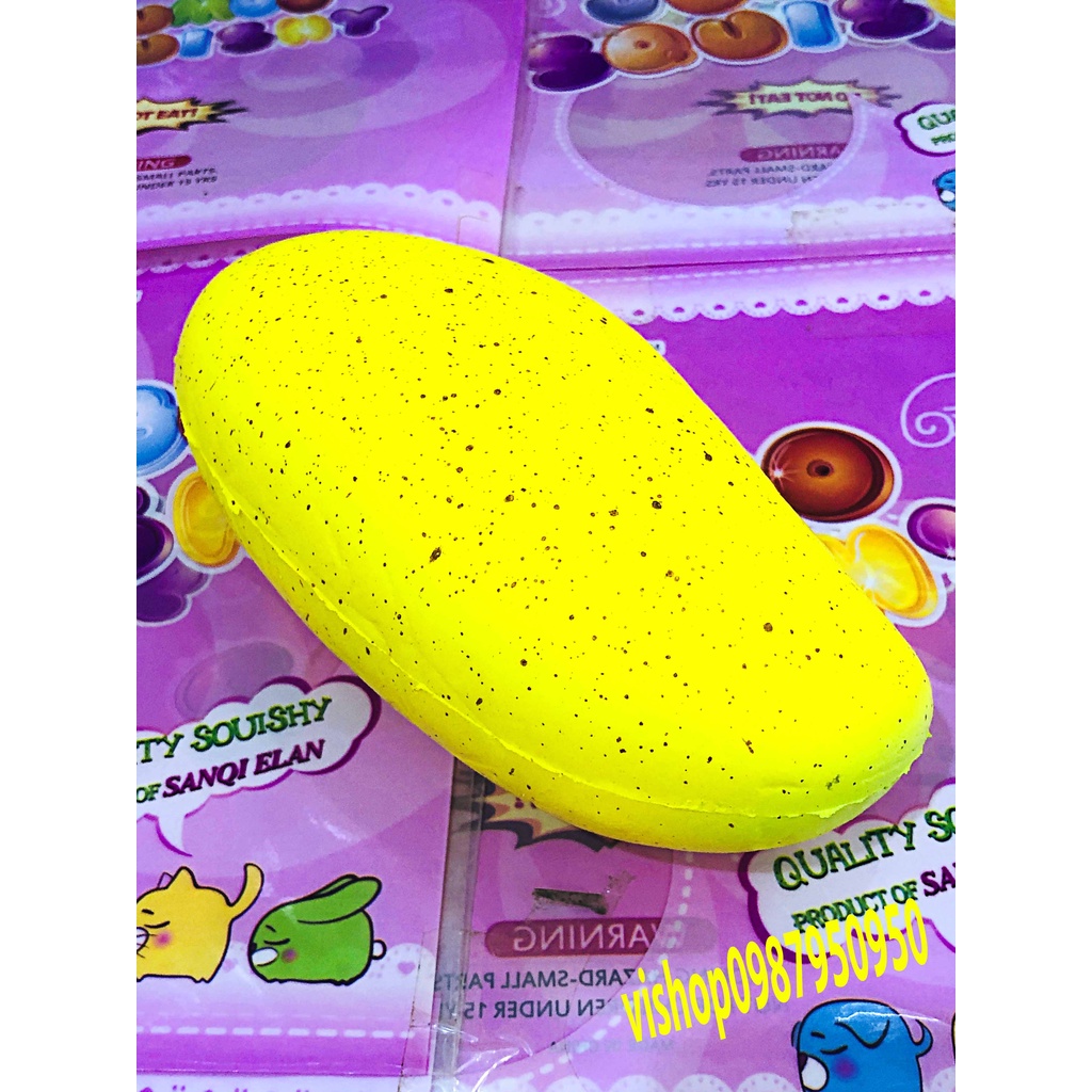 Squishy Lớn JUMBO Hình QUẢ XOÀI chín vàng chấm đen Đồ Chơi Xốp Giảm Stress Hình mềm mịn dễ Thương đàn hồi Cho Bé