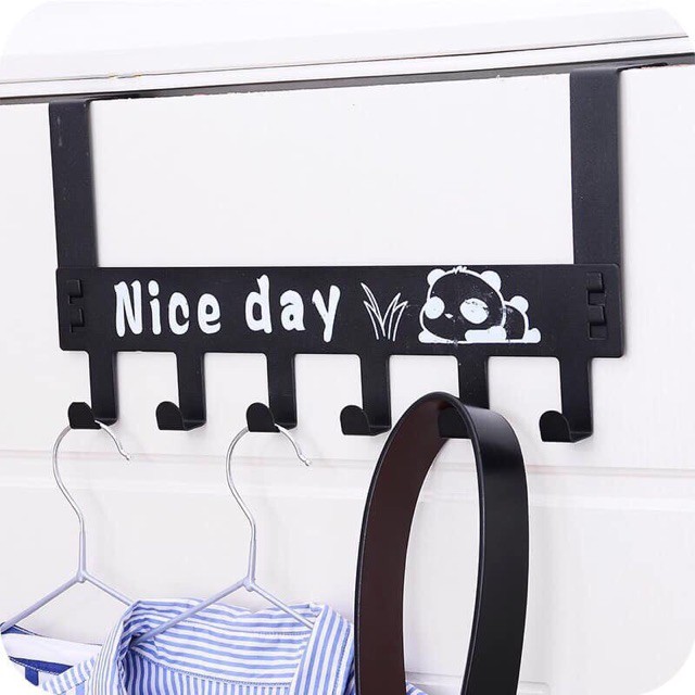 Móc Treo Đồ Sau Cửa Kim Loại Decor Có Chữ NICE DAY Dễ Thương - Dễ Dàng Thay Đổi Vị Trí