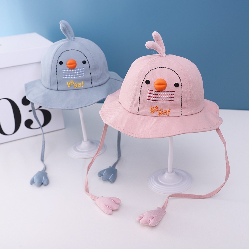 Nón Vành Tròn Thêu Hình Gà Con Phong Cách Mới Cho Trẻ Em 8-24 Tháng
