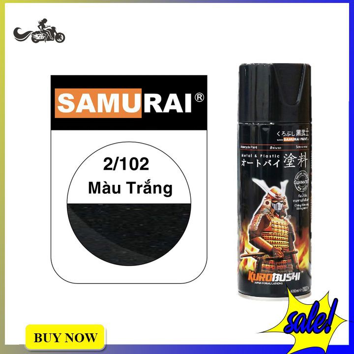 Sơn Samurai Màu Trắng Mã 102 (chai 400ML) dạng xịt tiện lợi