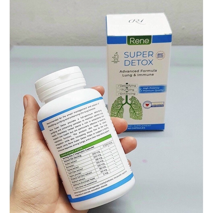 ❄️ Thảo Dược thải độc Phổi, bổ Phổi, tăng đề kháng RENE Super Detox Advanced Formula Lung & Immune