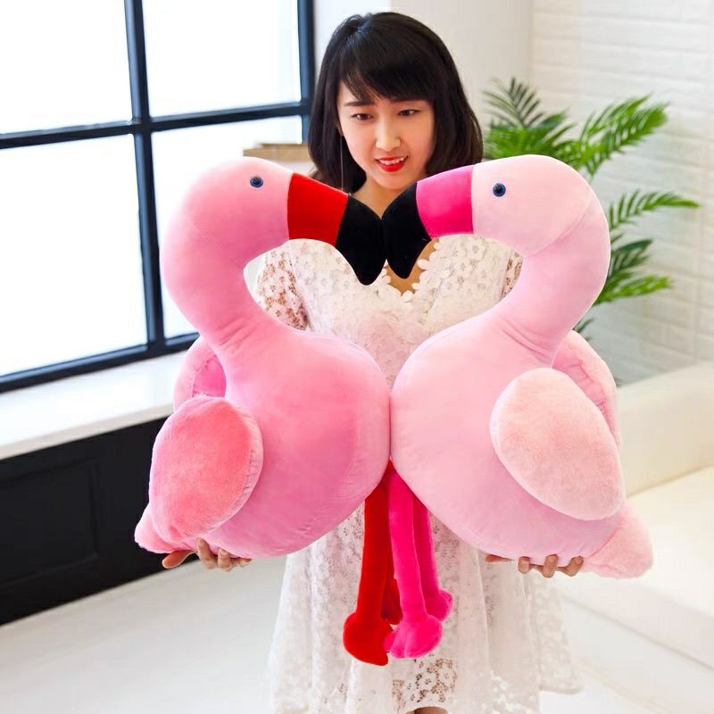 Thú nhồi bông chim hồng hạc đáng yêu mềm mịn siêu cute Flamingo