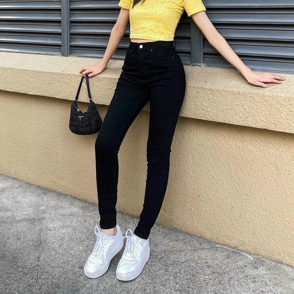[Mã FAMARAL1 giảm 10K đơn 50K] QUẦN JEAN ĐEN TONY CHO NỮ