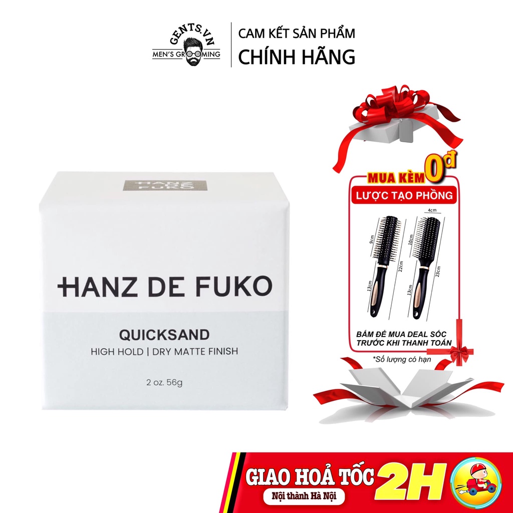 Sáp vuốt tóc nam Hanz de Fuko Quicksand 56g