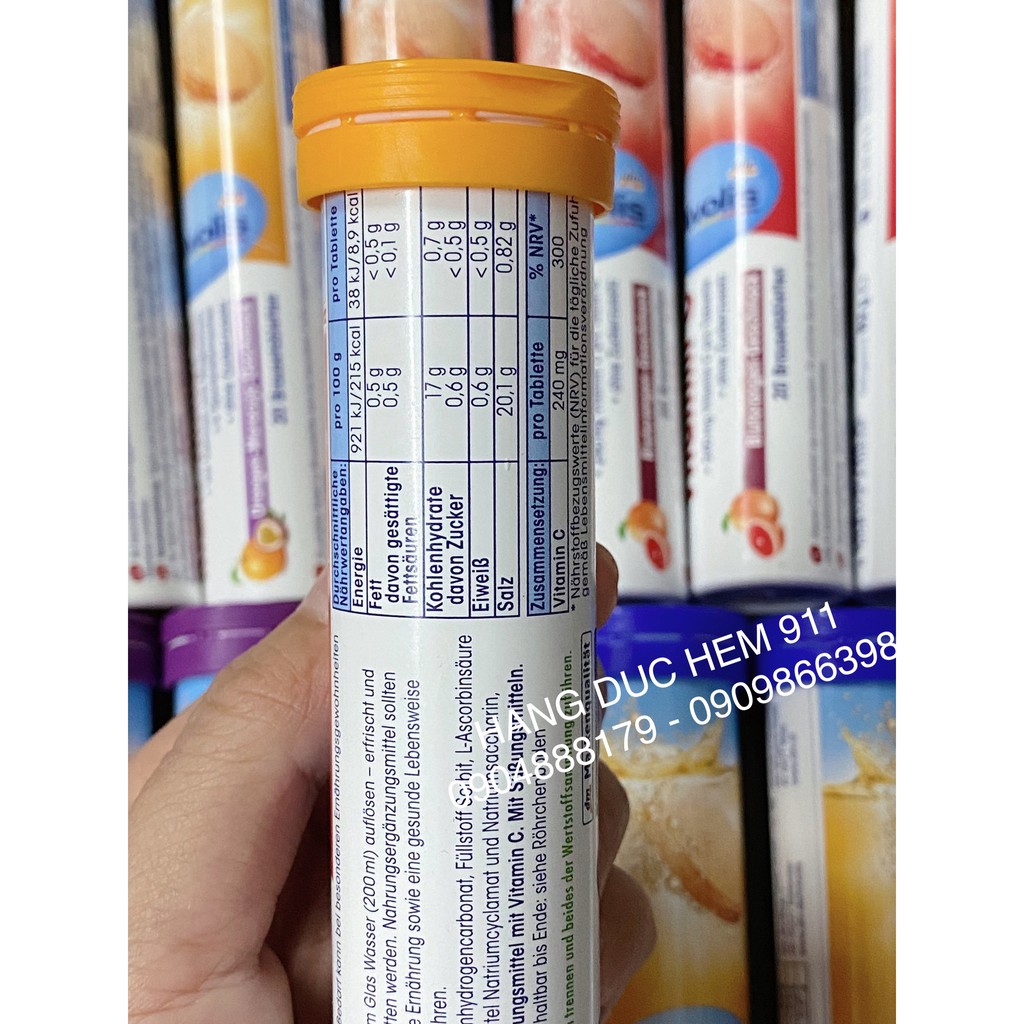 Viên sủi C Vitamin tổng hợp khoáng chất tăng đề kháng Mivolis 20 viên nội địa Đức | Thế Giới Skin Care