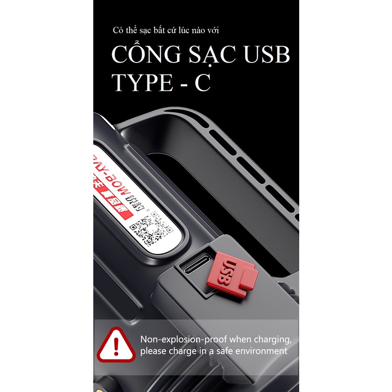 Đèn pin KIRITO NHẬT siêu sáng cầm tay chiếu xa 1000m có chân đế chống nước , đèn pin cắm trại dã ngoại pin khủng