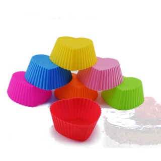 Set 10 khuôn cupcake silicon mẫu Tim
