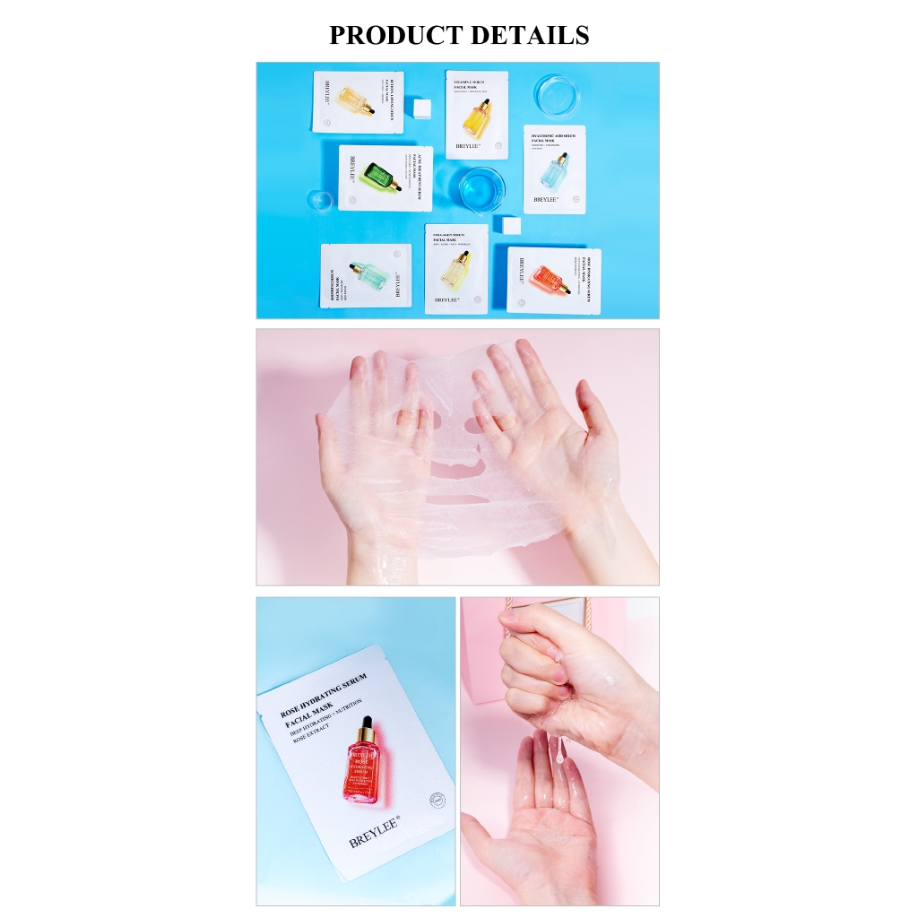 Mặt nạ serum hoa hồng BREYLEE nuôi dưỡng chăm sóc làm da tươi sáng hiệu quả