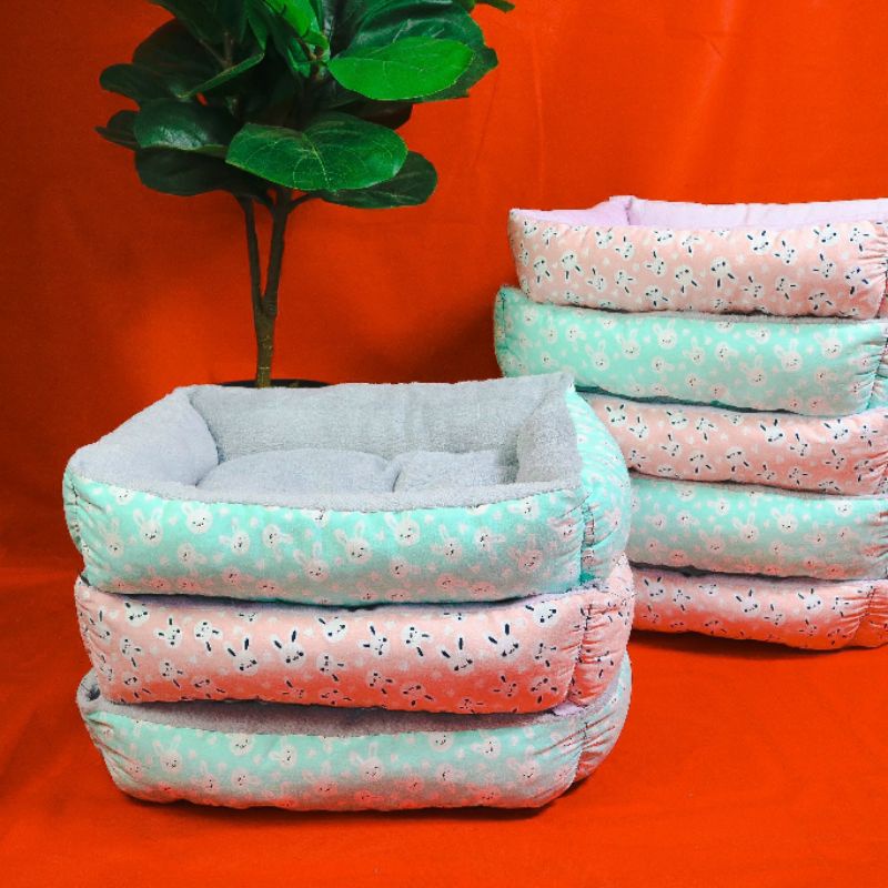 Nệm vuông/ Thảm nằm chó mèo hình thỏ dễ thương size 35x45 bé dưới 5 kg