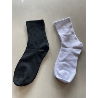 tất bắp đen trắng basic
