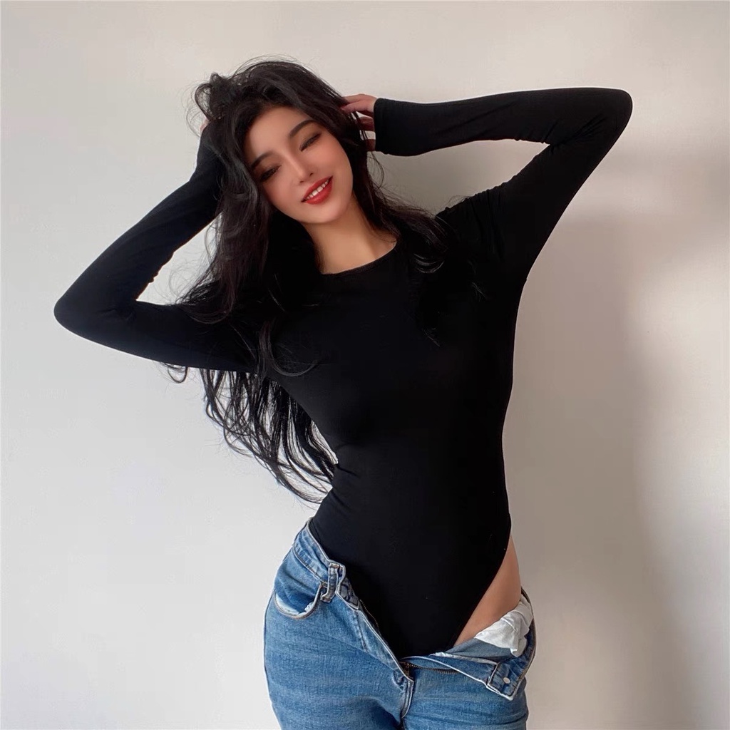 Bodysuit Tay Dài Cổ Tròn, Áo Liền Thân - Tharo Clothing - [AO00079] | BigBuy360 - bigbuy360.vn