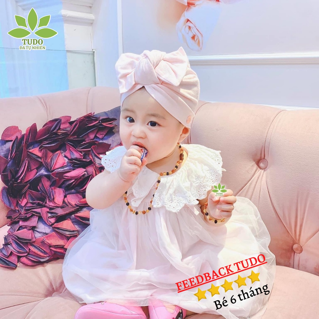 Combo vòng tay, vòng cổ cho bé TUDO VHPAMBER tay 14cm, cổ 36cm
