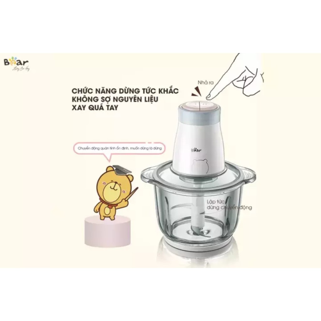 [Mã 33ELSALE hoàn 7% xu đơn 300k] Máy xay thịt Bear 2L FC-B20V1 (bản quốc tế)