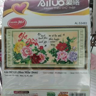 Tranh thêu gia đình 53482 kt 76x43cm chưa thêu
