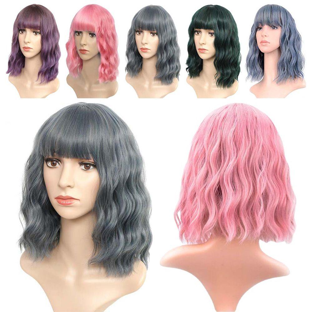 Bộ Tóc Giả Nữ Mái Ngang Bằng Polychromatic Hóa Trang Halloween
