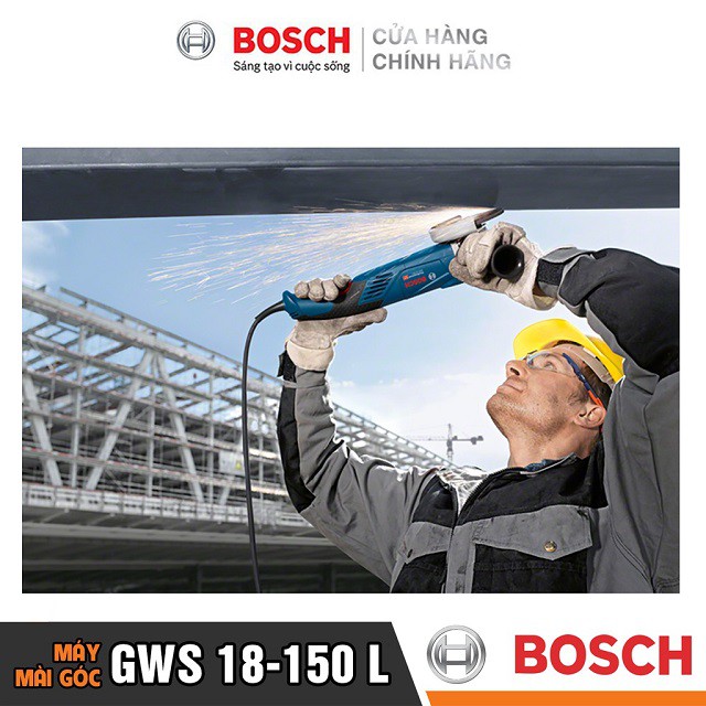 [CHÍNH HÃNG] Máy Mài Góc Bosch GWS 18-150 L (150MM-1800W), Giá Đại Lý Cấp 1, Bảo Hành Tại Các TTBH Toàn Quốc