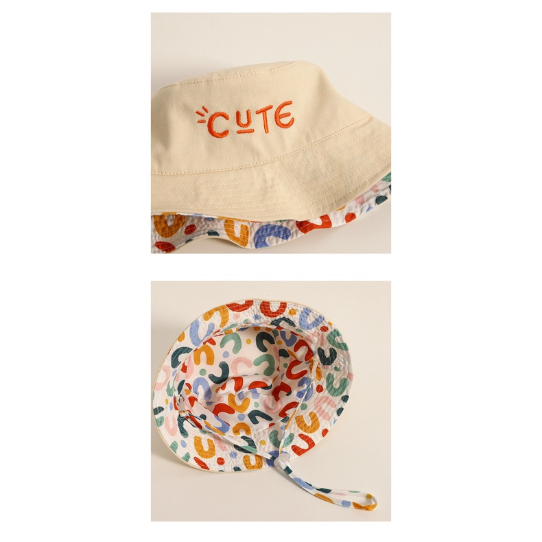Mũ tai bèo thêu chữ cute, đội được 2 mặt cho bé từ 2 đến 6 tuổi