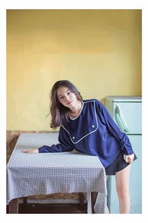 Áo viền thủy thủ tay dài