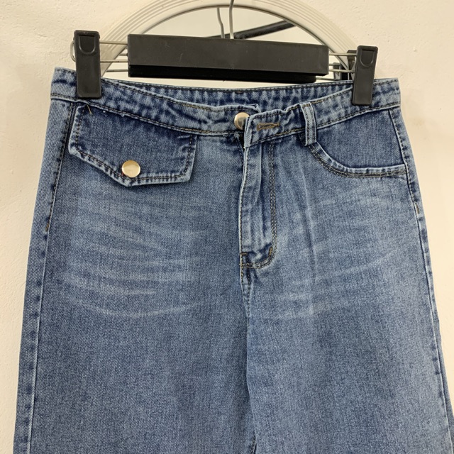 quần bò ống rộng túi giả lệch 1 bên | BigBuy360 - bigbuy360.vn