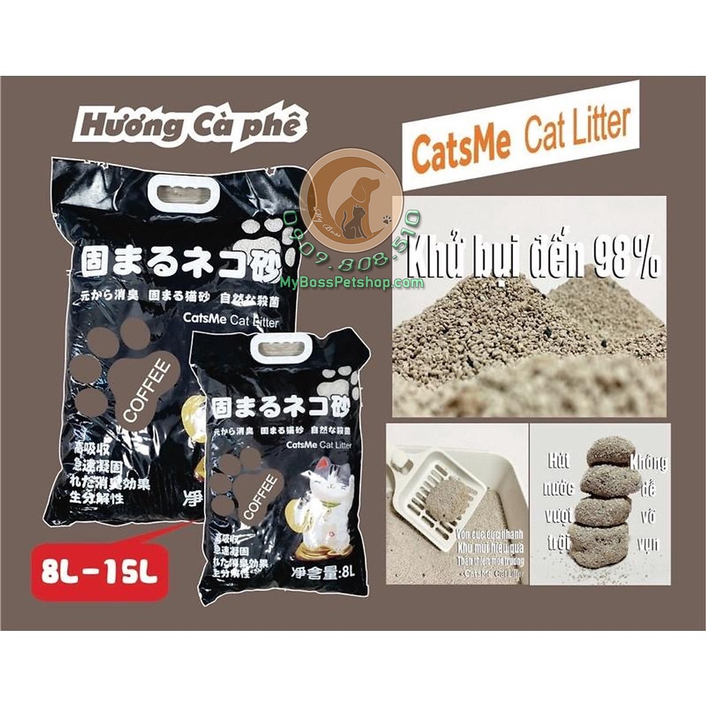 Cát Vệ Sinh Cho Mèo Túi 8L - Cát đất sét Nhật CATSME Cat Litter 8L