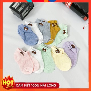 [SALE] Tất lưới hình gấu cho bé trai, bé gái (set 5 đôi)