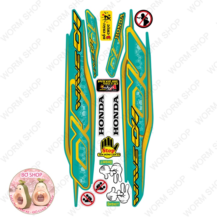 Tem rời WAVE ALPHA 110   BƠ SHOP  - Tem chế 3 lớp cao cấp