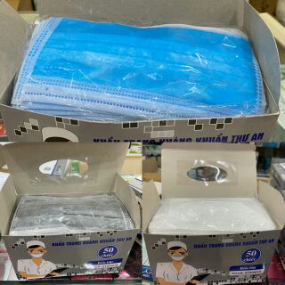 Khẩu trang y tế kháng khuẩn 4 lớp  Thư An (3 màu: xanh - trắng - xám)