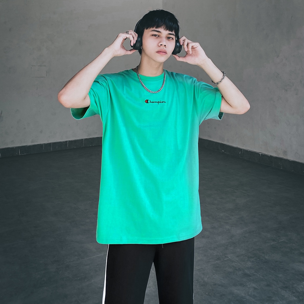 Áo thun Champion màu xám nhạt Chất Liệu Cotton Thoáng Mát