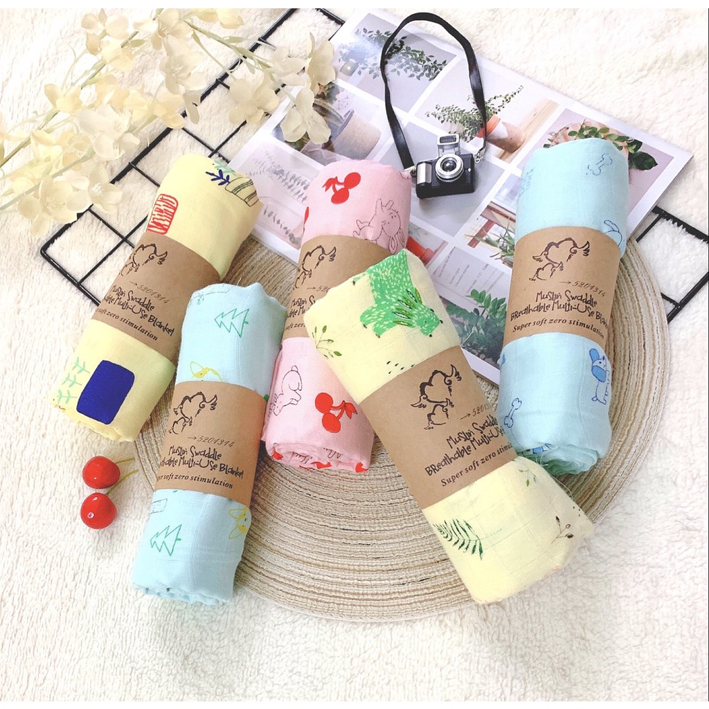 Khăn tắm aden cotton KT 120x120 dùng cho bé sơ sinh.