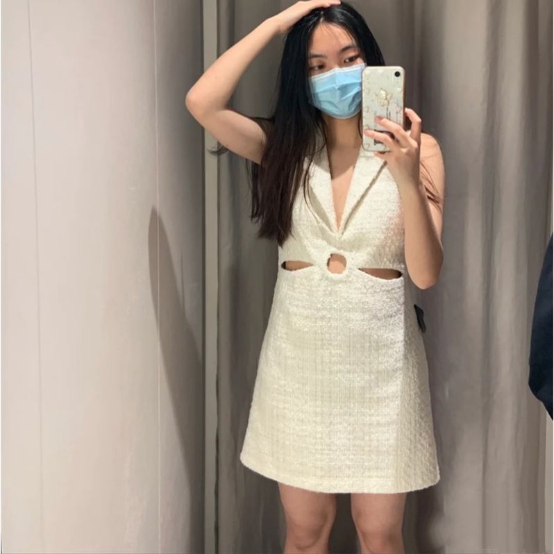 Váy ngắn sát nách cổ V ZR