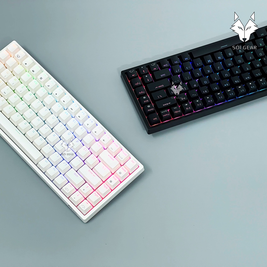 ✤┇Bàn phím cơ không dây Royal Kludge RK84 HOTSWAP, Led RGB, Type C, Bluetooth 5.0, Wireless 2.4G, Đen/Trắng