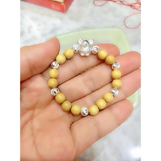 Vòng dâu tằm gốc - mix bi bạc con giáp bạc