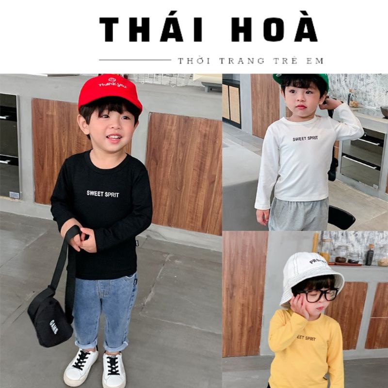 Áo thun bé dài tay  COTTON 4 CHIỀU  áo phông tay dài cho trẻ em 7_20kg siêu mềm mịn