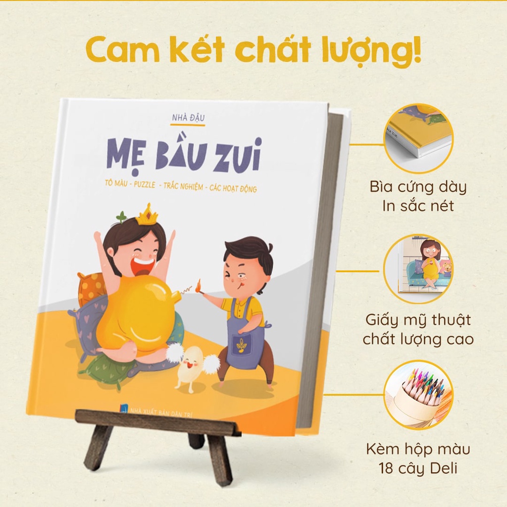 Sách Tô Màu Mẹ Bầu Zui - Giải Trí Thai Kỳ (Kèm chì màu) | Nhà Đậu | 107