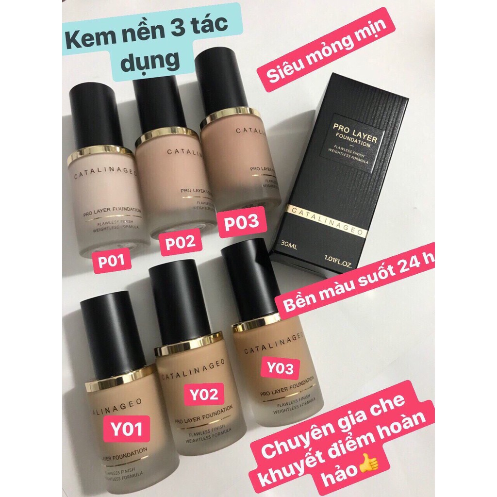 Kem nền hoàn hảo Catalina Geo Pro Layer Foundation 30ml