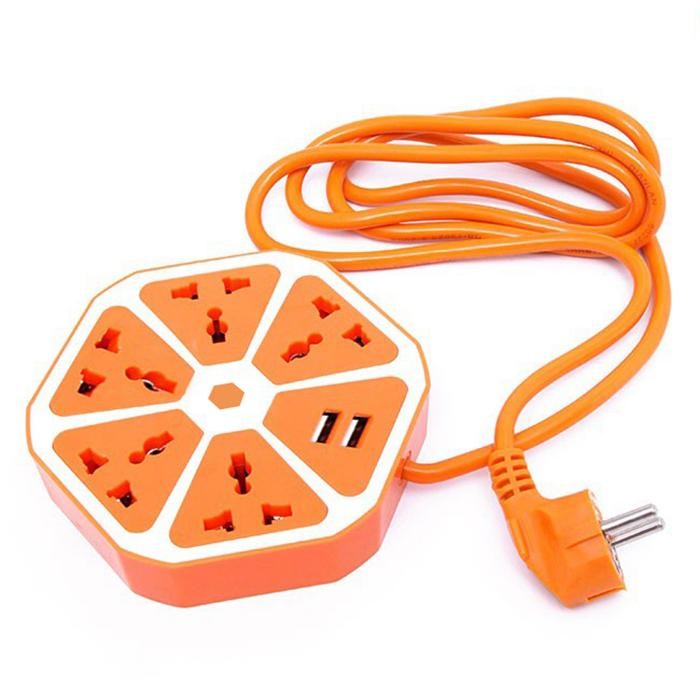 Ổ Điện Hình Trái Cam 4 Phích Cắm 2 Cổng USB