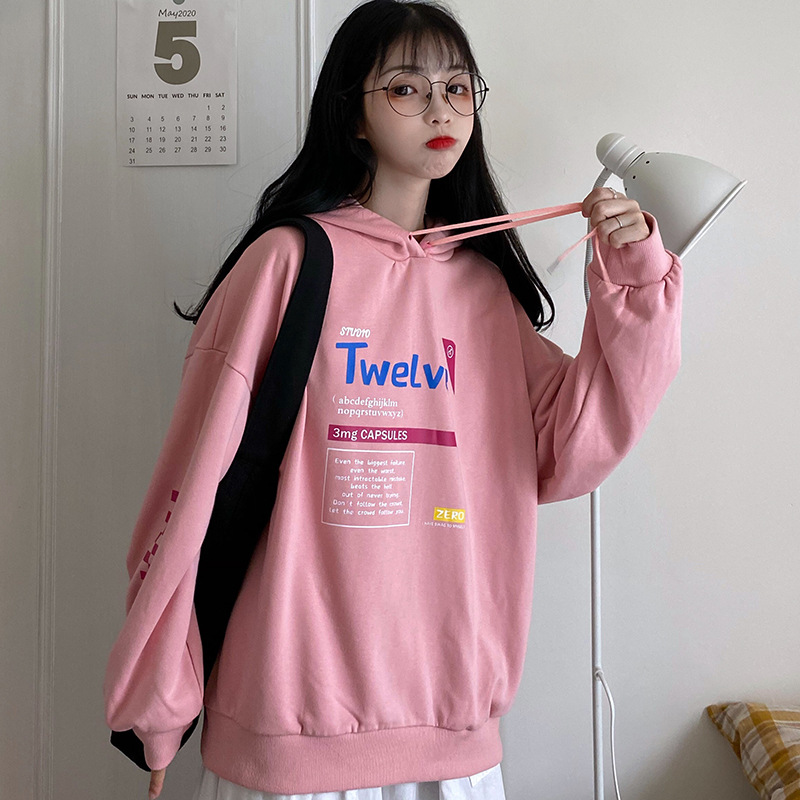 Áo Hoodie Tay Dài Vải Cotton Mỏng Thời Trang Thu Đông Cho Nữ