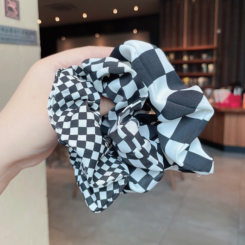 Dây buộc tóc bằng vải họa tiết sọc caro phong cách Hàn Quốc thời trang mùa hè độc đáo cho nữ