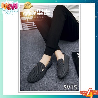 [ GIÁ SẬP SÀN ] Giày Lười Nam Cao Cấp Phong Cách Hàn Quốc - Màu Đen SV15