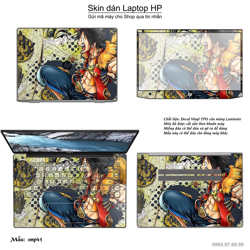 Skin dán Laptop HP in hình One Piece nhiều mẫu 24 (inbox mã máy cho Shop)